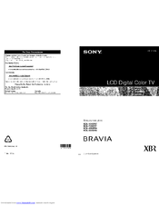 SONY BRAVIA KDL-70XBR7 Operating Instructions Manual