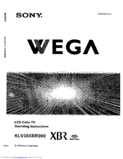 SONY WEGA KLV-30XBR900 Operating Instructions Manual