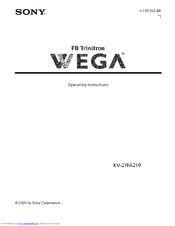 SONY FD Trinitron Wega KV-27FA210 Operating Instructions Manual