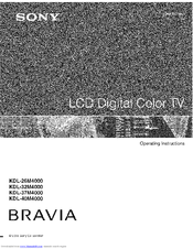 SONY BRAVIA KDL-32M4000 Operating Instructions Manual