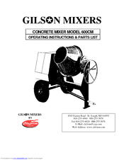 Cleform Gilson 600CM Operating Instructions & Parts List Manual