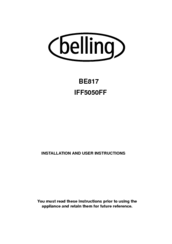 Belling IFF5050FF Installation And User Instructions Manual