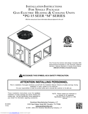 Goodman GPG156014041 Installation Instructions Manual