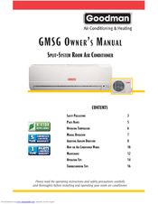 Goodmans GMSG Series Owner's Manual