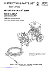 Graco Hydra-Clean 1007 Instructions- Instructions-Parts List Manual