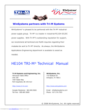 TRI-M ENGINEERING HE104 Technical Manual