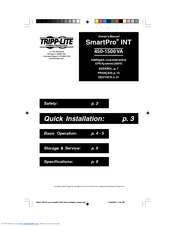 Tripp Lite SmartPro INT 450-1500VA Owner's Manual