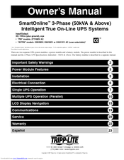 Tripp Lite SmartOnline SU160K3/3INTPM Owner's Manual