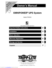 Tripp Lite OMNIPOWER PRO550 Owner's Manual