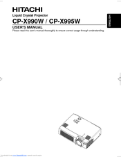 Hitachi CP-X995W User Manual
