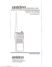 Uniden SUNDOWNER UH-057 Operating Manual