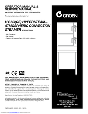 Groen GROEN HYPERSTEAM HY-6G(CE) Operator Manual & Service Manual