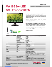 ViewSonic VA1938w-LED Specification