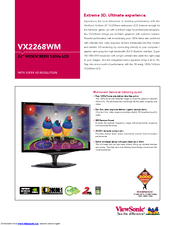 ViewSonic FuHZIOn VX2268wm Specification