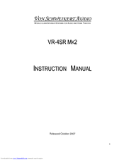 Von Schweikert Audio VR-4SR Mk2 Instruction Manual