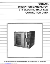 Vulcan-Hart ET4 Operation Manual