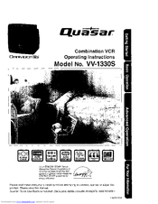 Quasar Omnivision VV-1330S Operating Instructions Manual