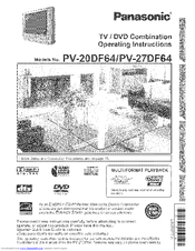 PANASONIC PV20DF64 - MONITOR/DVD COMBO Operating Instructions Manual