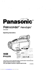 PANASONIC Palmcoder PalmSight PV-L678 Operating Instructions Manual