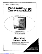 PANASONIC Omnivision VHS PV-M2765 Operating Instructions Manual