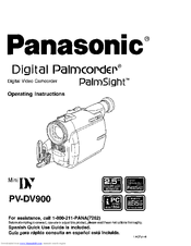 PANASONIC Digital Palmcoder PalmSight PV-DV900 Operating Instructions Manual