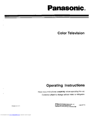 PANASONIC CT205115 Operating Instructions Manual
