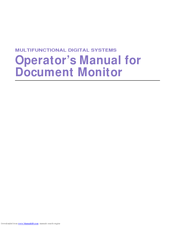 Kyocera Document Monitor Operator's Manual