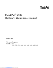 Lenovo 9443XAU - ThinkPad Z61t 9443 Hardware Maintenance Manual