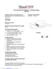 Wind Crest VEN150E Install Quick Specs