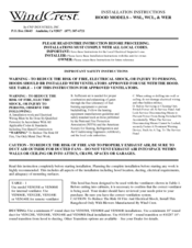 Wind Crest WCL Installation Instructions Manual
