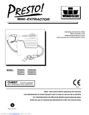 Windsor PRESTO! PRSIFA2 Operating Instructions Manual