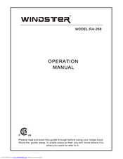 Windster RA-268 Operation Manual