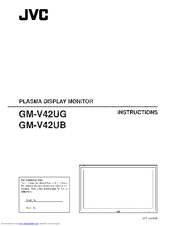 JVC GM-V42UG - Plasma Monitor Instructions Manual