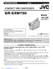 JVC GR-SXM750 Instructions Manual