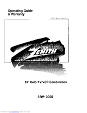 ZENITH SRV1300S Operating Manual & Warranty