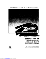 ZENITH Sentry 2 SLS1935W Operating Manual & Warranty