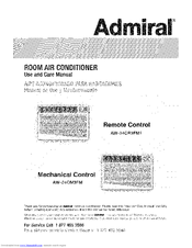 Admiral AW-24CR3FM1 Use And Care Manual