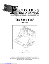 Woodstock THE SHOP FOX W1500 Instructions Manual
