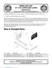Southbend SB1039F  insert Manual Insert