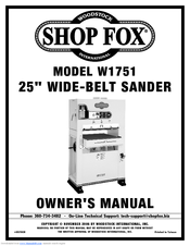 Woodstock SHOP FOX W1751 Owner's Manual