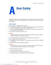Xerox Plaser 5500 User Safety