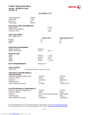 Xerox DocuMate 515 Product Safety Data Sheet