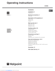 Hotpoint SY89PG Operating Instructions Manual
