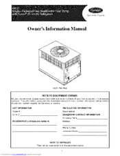 CARRIER 48EZ Series Owner's Information Manual