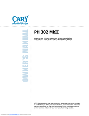 Cary Audio Design PH 302 MKII Owner's Manual