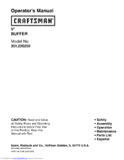CRAFTSMAN 351.226250 Operator's Manual