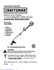 CRAFTSMAN WEEDWACKER 358.795501 Instruction Manual
