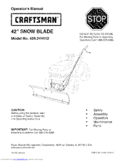 Craftsman 486.244412 Operator's Manual