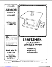 CRAFTSMAN 113.225705 Owner's Manual
