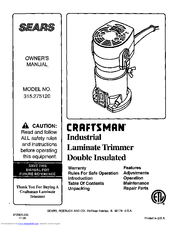 CRAFTSMAN 315.275120 Owner's Manual